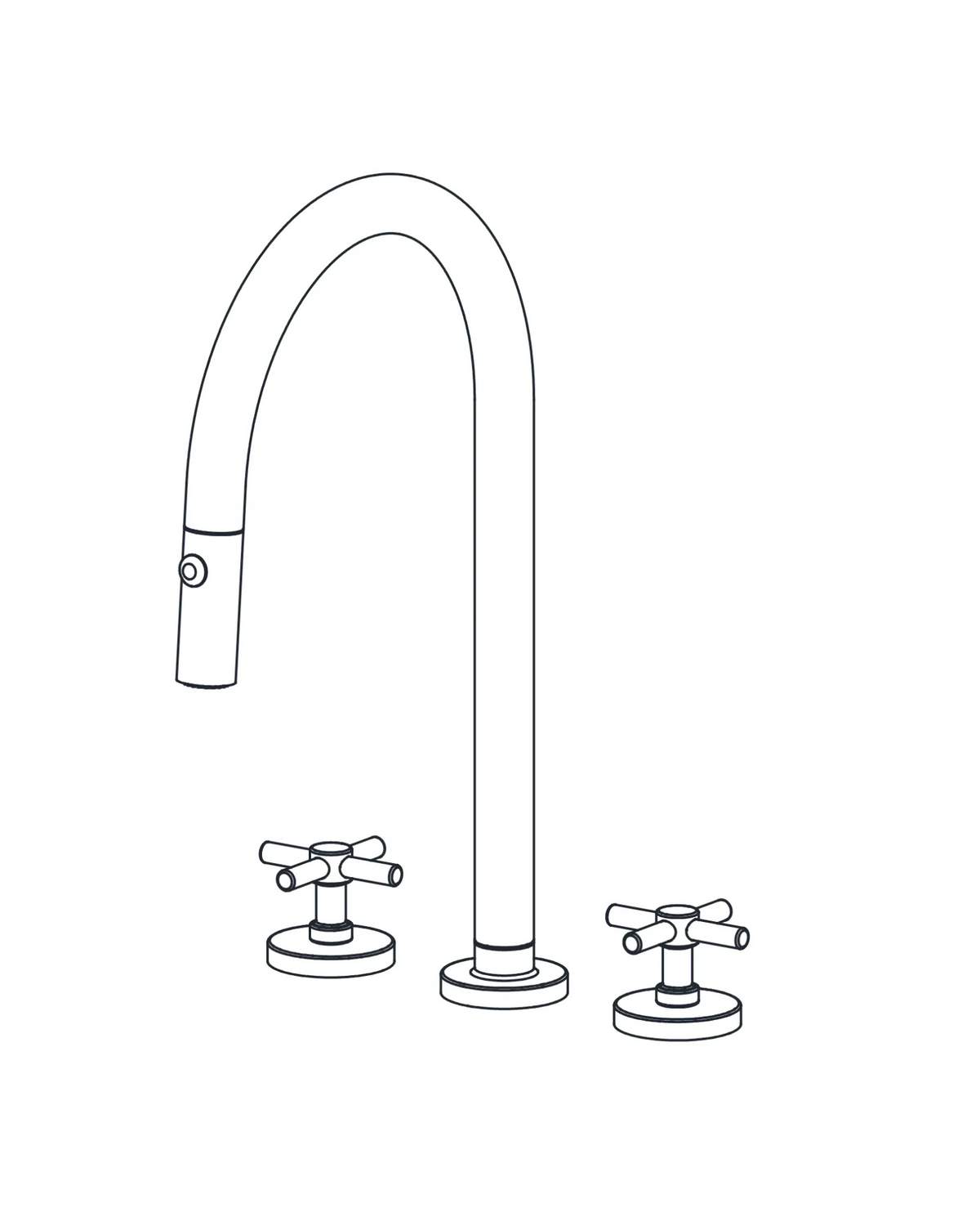 AQUALEM CF3235.CR Origin Widespread Pull-Down Kitchen Faucet