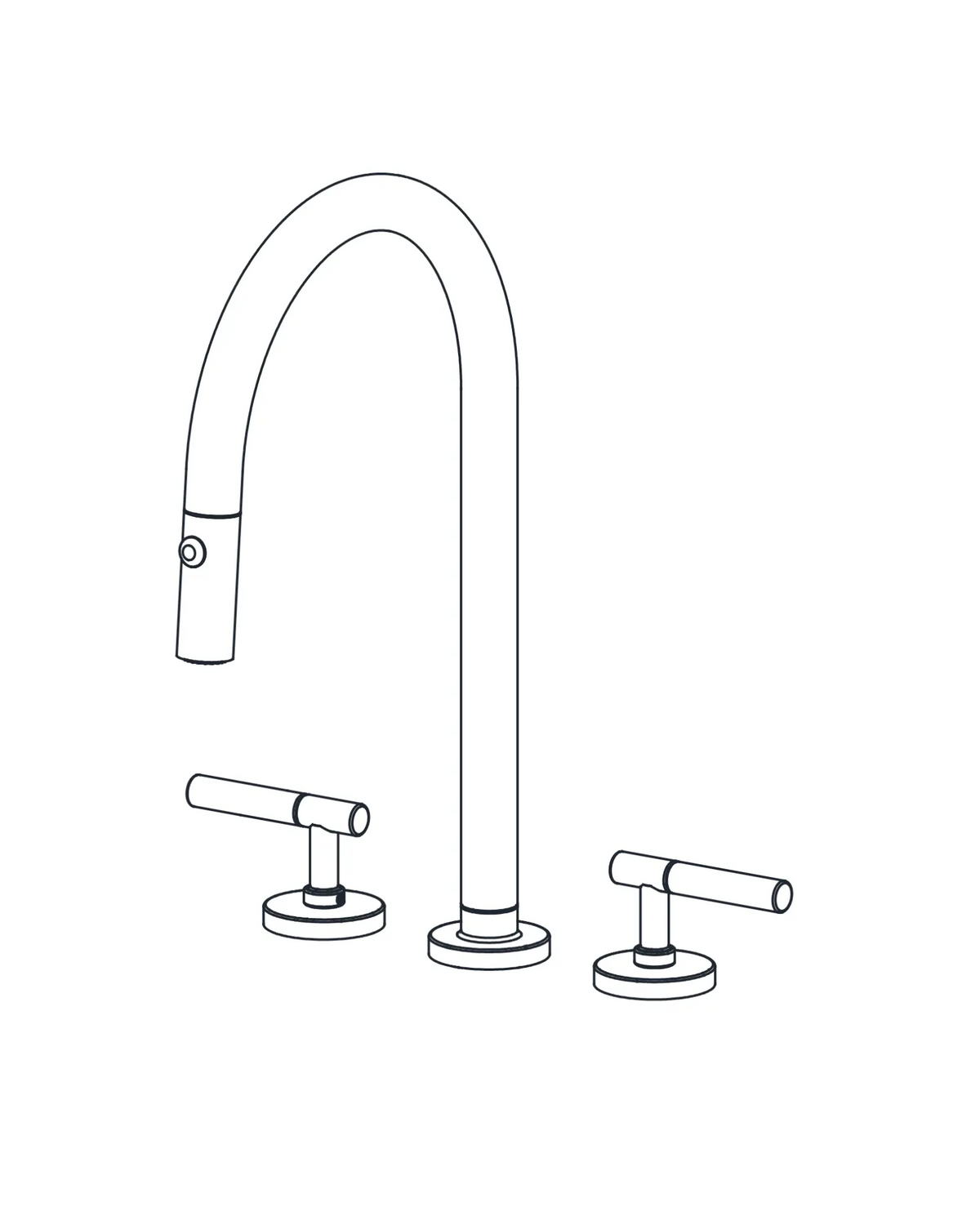 AQUALEM CF3235.LR Origin Widespread Pull-Down Kitchen Faucet