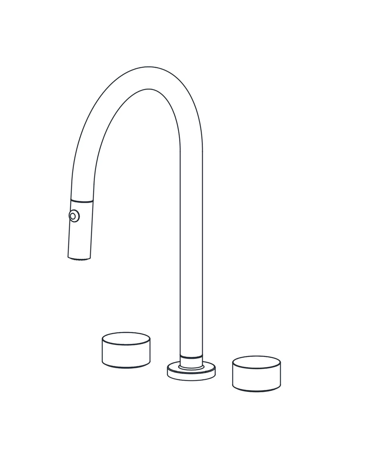 AQUALEM CF3235.RD Origin Widespread Pull-Down Kitchen Faucet