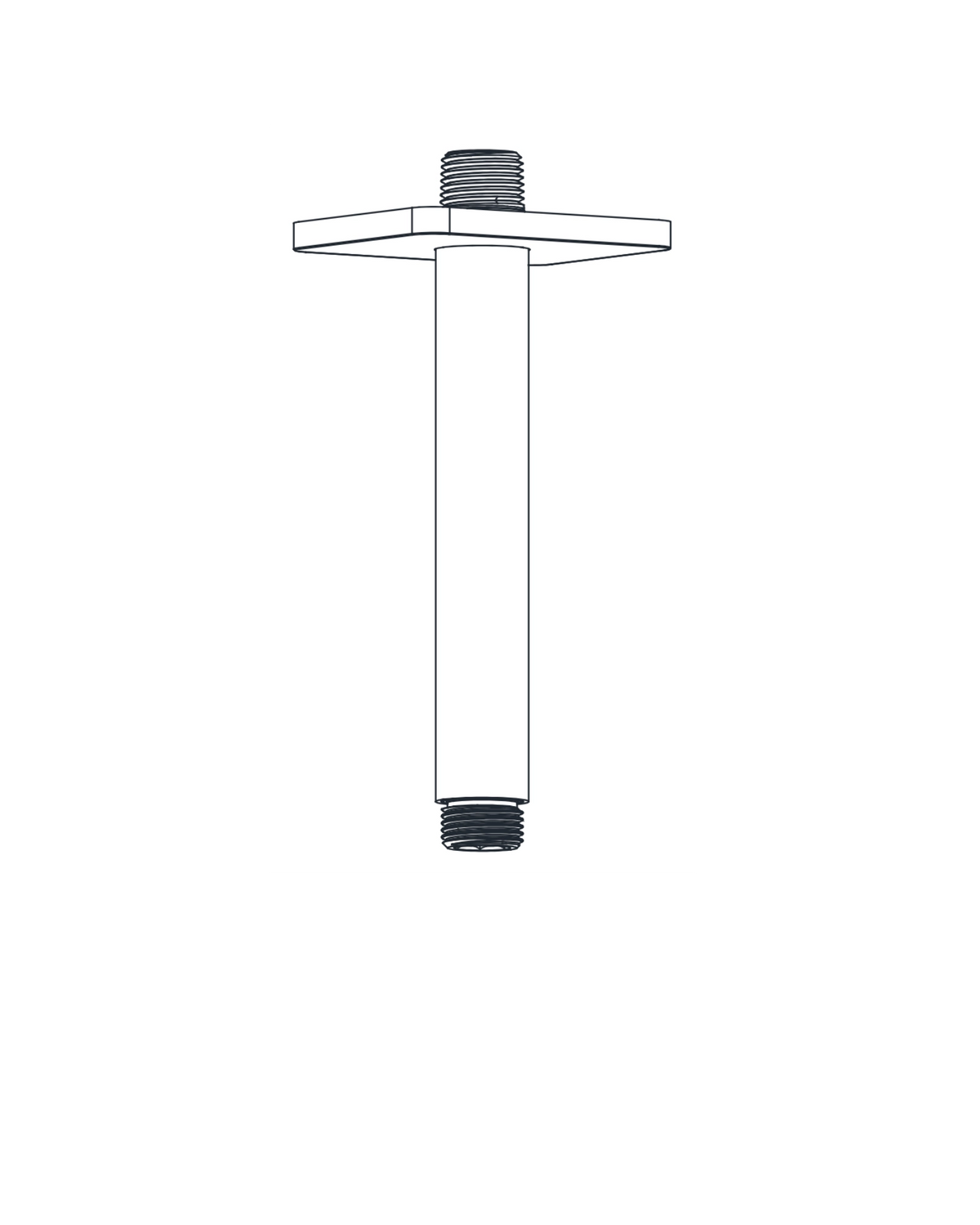 AQUALEM CR0604 Universal 6" Solid Brass Ceiling Shower Arm