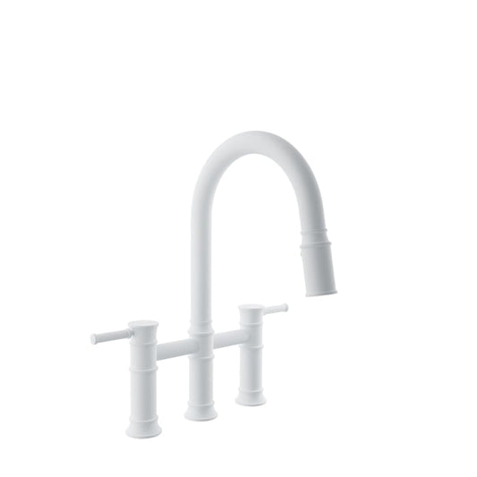 BARIL VILLA CUI-3020-02L Bridge kitchen faucet with 2-function pull-down spray