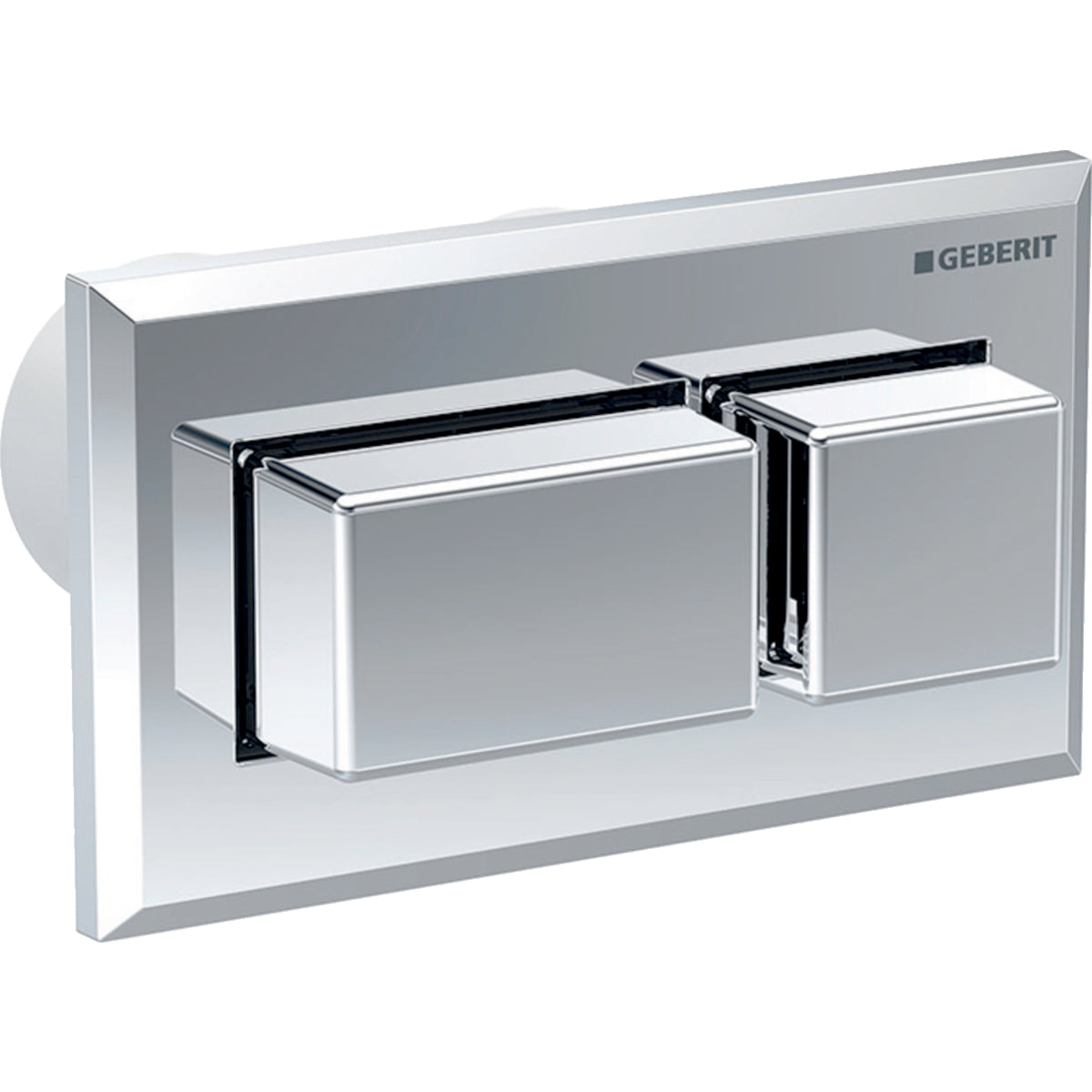 GEBERIT 116.052.21.1 Remote Flush Actuation, Square Design, Pneumatic, For Dual Flush, Concealed Actuator, Protruding