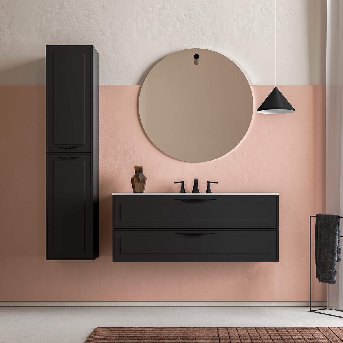 STONETOUCH DEV48 Deville Wall Mounted Vanity 48"
