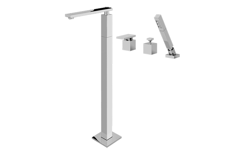 Graff Solar - G-3753-LM31 Floor-Mounted Tub Filler w/Deck Mounted Handshower & Diverter Main image
