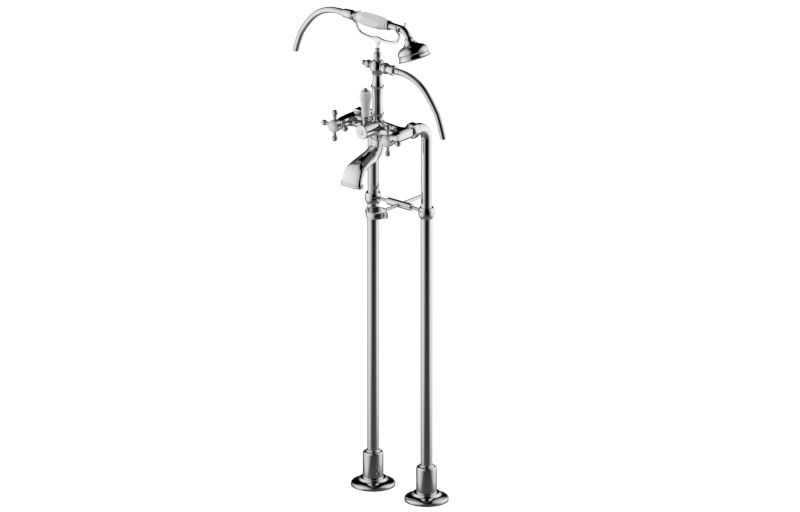 Graff Adley - G-3895-C2 Exposed Floor-Mounted Tub Filler w/Handshower Set