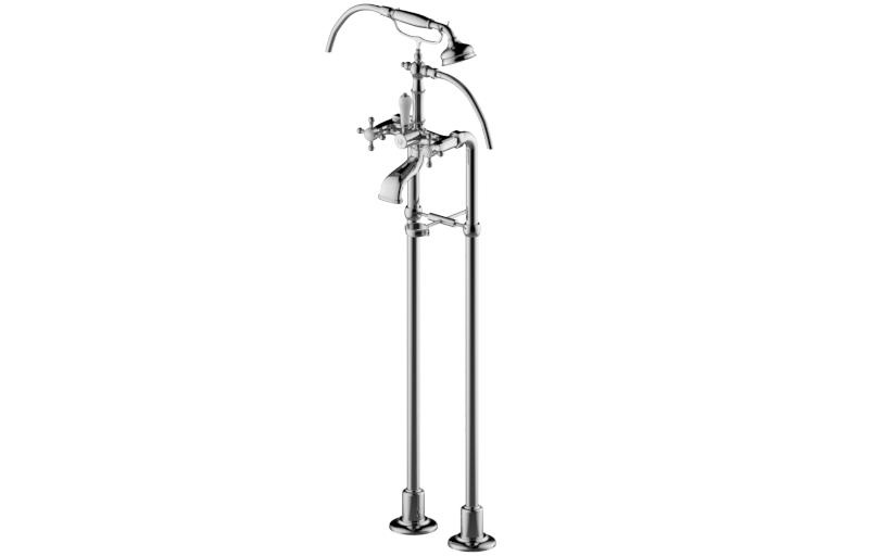 Graff Adley - G-3896-C2 Exposed Floor-Mounted Tub Filler w/Handshower Set Main image