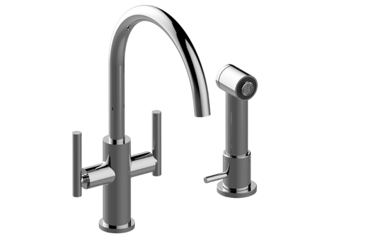 GRAFF Sospiro G-5676-LM49D Single-Hole 2-Handle Bar/Prep Faucet with Independent Side Spray