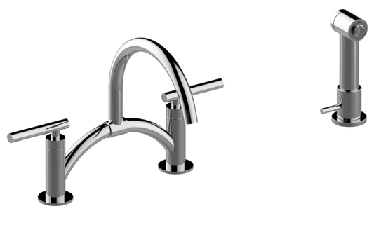 GRAFF Sospiro G-5895-LM49 Bridge Bar/Prep Faucet with Independent Side Spray