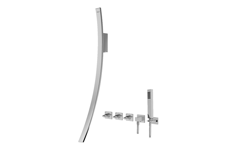 Graff Luna - G-6054-C14U Wall-Mounted Tub Filler w/Wall-Mounted Handles & Handshower Set Main image
