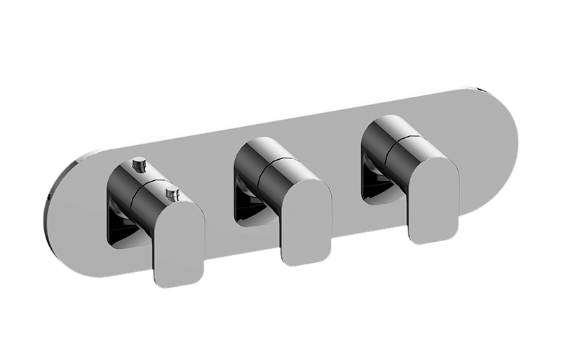 GRAFF Sento G-8056H-LM42E0-T Round M-Series Valve Trim with Three Handles (Horizontal Orientation)