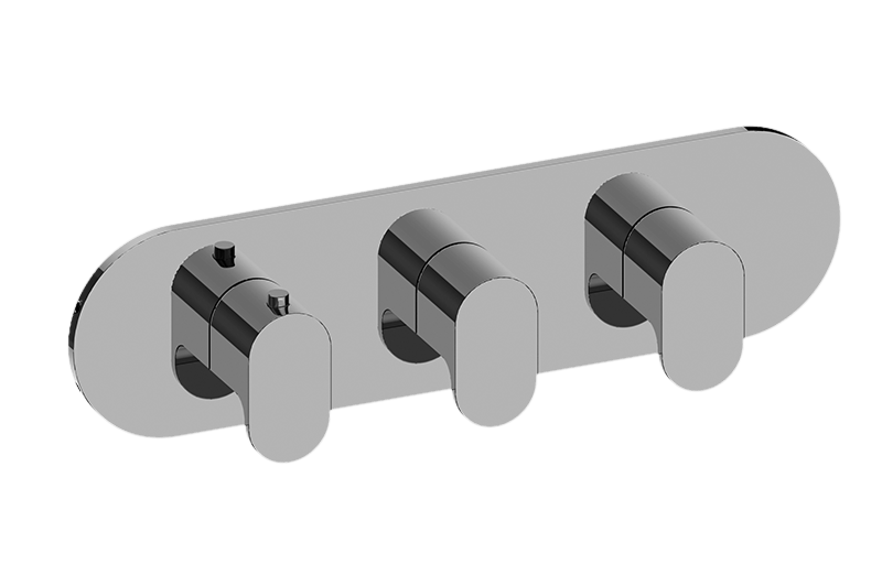 GRAFF Ametis  G-8056H-LM44E0-T Round M-Series Valve Trim with Three Handles (Horizontal Orientation)