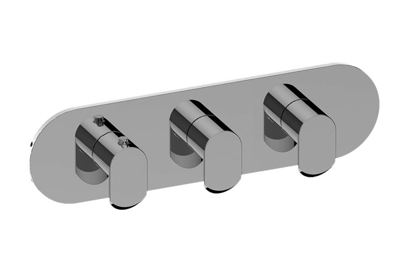 GRAFF Phase G-8056H-LM45E0-T Round M-Series Valve Trim with Three Handles (Horizontal Orientation)