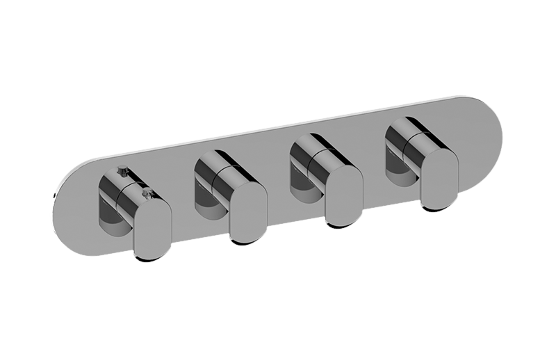 GRAFF Phase G-8058H-LM45E0-T Round M-Series Valve Trim with Four Handles (Horizontal Orientation)