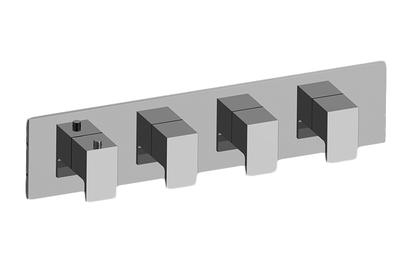 GRAFF Solar G-8059H-LM31E0-T Square M-Series Valve Trim with Four Handles (Horizontal Orientation)