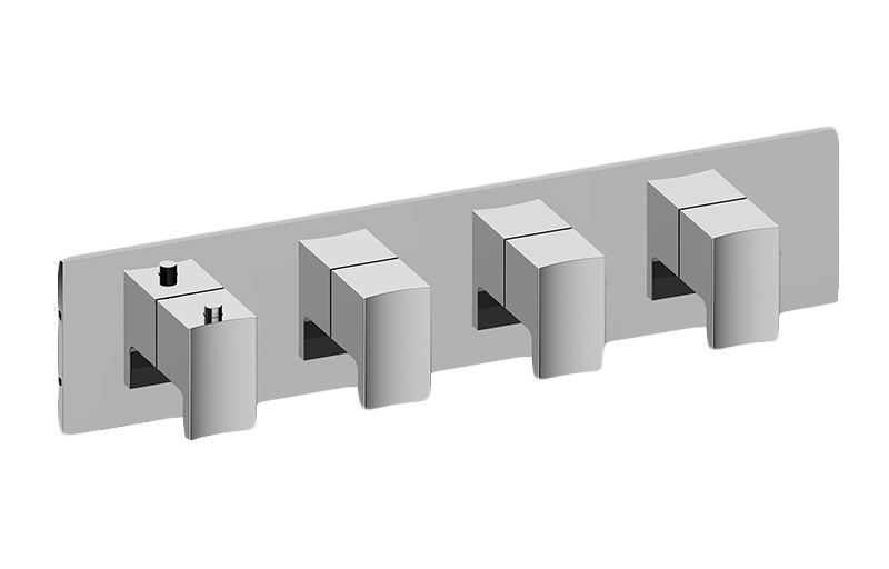 GRAFF Sade/Targa G-8059H-LM36E0-T Square M-Series Valve Trim with Four Handles (Horizontal Orientation)
