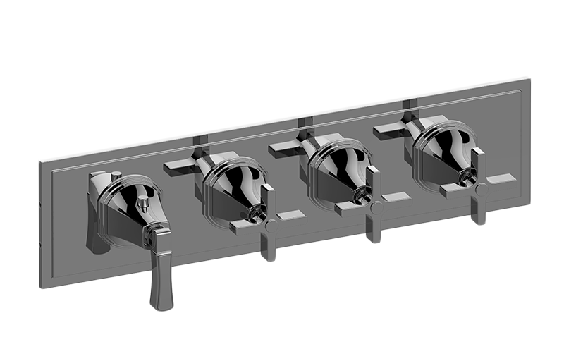 GRAFF Finezza UNO G-8079H-1L3C-T M-Series Valve Trim with Four Handles (Horizontal Orientation)