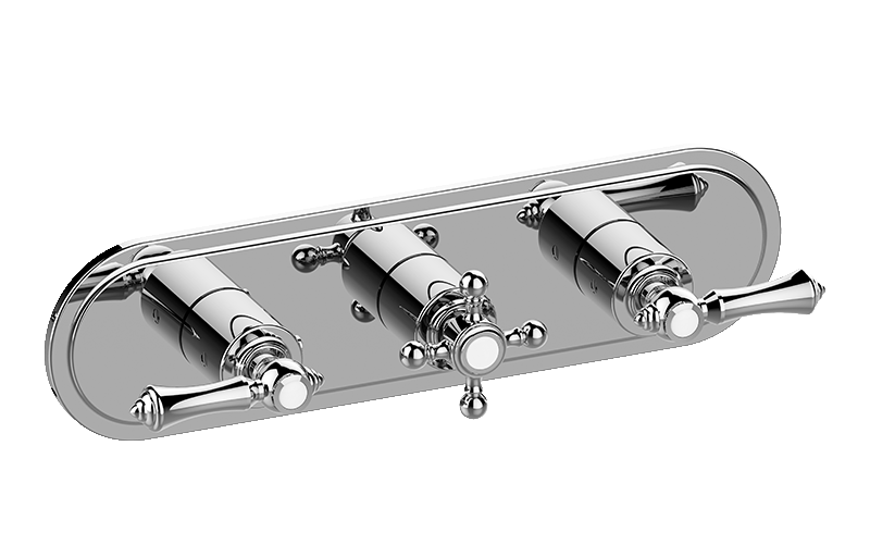 GRAFF Adley G-8087H-ALM15C2-T Traditional M-Series Valve Trim with Three Handles (Horizontal Orientation) Main image