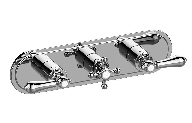 GRAFF Adley G-8087H-ALM34C2-T Traditional M-Series Valve Trim with Three Handles (Horizontal Orientation) Main image