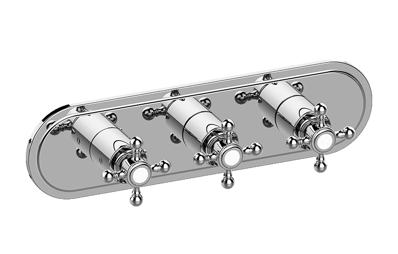 GRAFF Adley G-8087H-C2E0-T Traditional M-Series Valve Trim with Three Handles (Horizontal Orientation) Main image