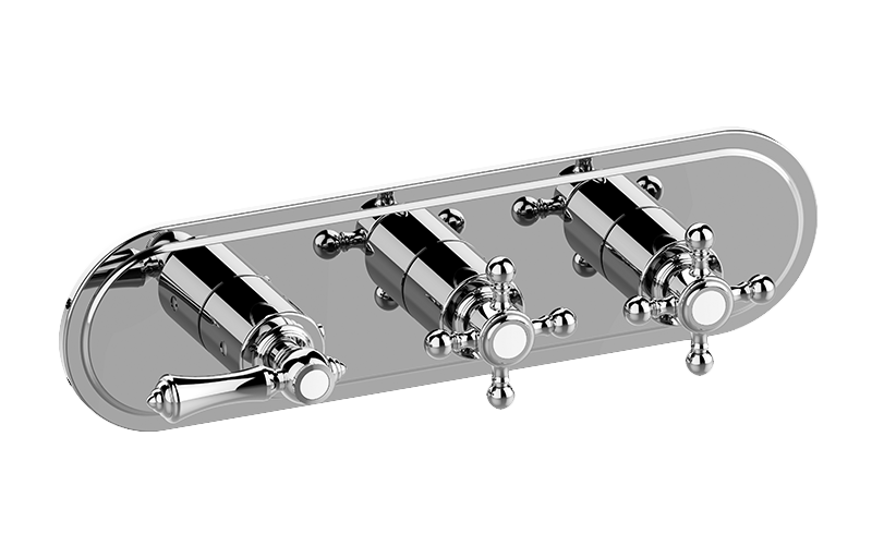 GRAFF Adley G-8087H-LM15C2-T Traditional M-Series Valve Trim with Three Handles (Horizontal Orientation) Main image