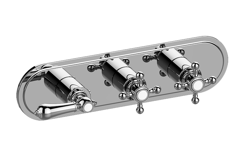 GRAFF Adley G-8087H-LM34C2-T Traditional M-Series Valve Trim with Three Handles (Horizontal Orientation) Main image
