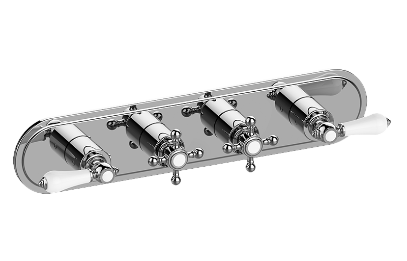 GRAFF Adley G-8088H-ALC1C2-T Traditional M-Series Valve Trim with Four Handles (Horizontal Orientation)