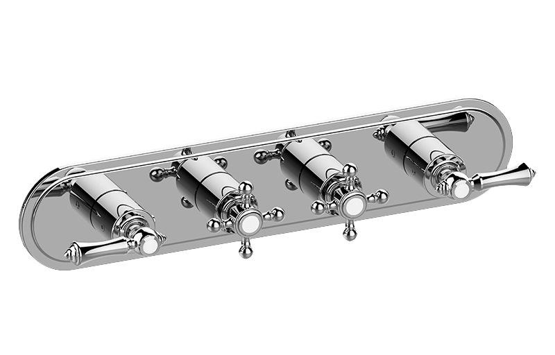 GRAFF Adley G-8088H-ALM15C2-T Traditional M-Series Valve Trim with Four Handles (Horizontal Orientation) Main image