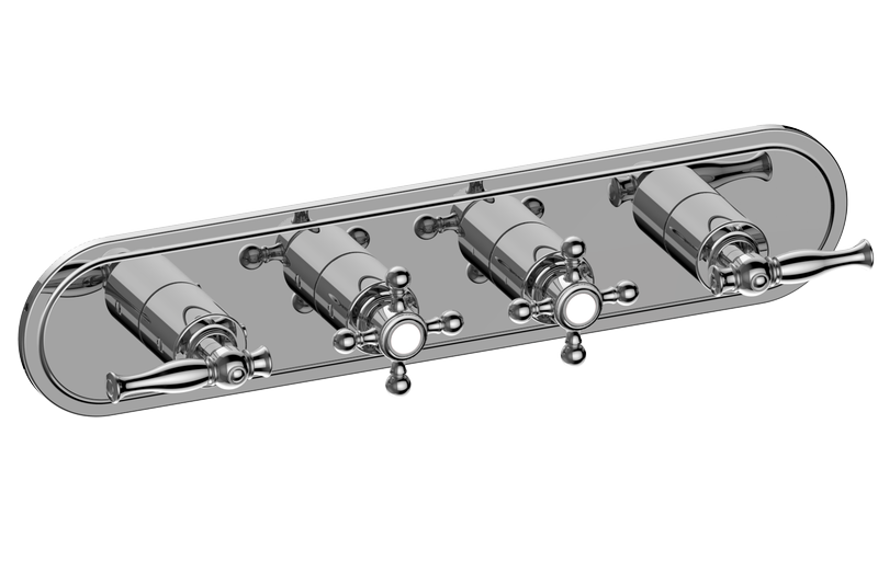 GRAFF Lauren G-8088H-ALM22C2-T Traditional M-Series Valve Trim with Four Handles (Horizontal Orientation)