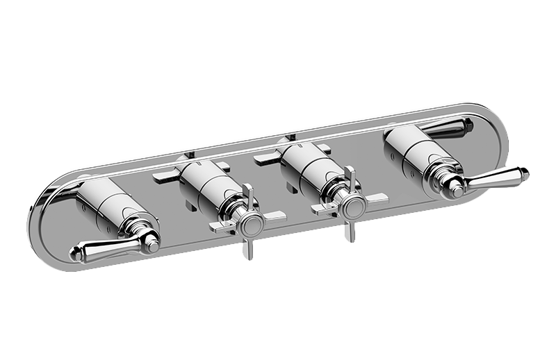 GRAFF Camden G-8088H-ALM48C16-T Traditional M-Series Valve Trim with Four Handles (Horizontal Orientation) Main image
