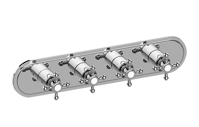 GRAFF Adley G-8088H-C2E0-T Traditional M-Series Valve Trim with Four Handles (Horizontal Orientation) Main image