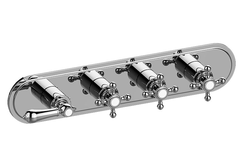 GRAFF Adley G-8088H-LM34C2-T Traditional M-Series Valve Trim with Four Handles (Horizontal Orientation)