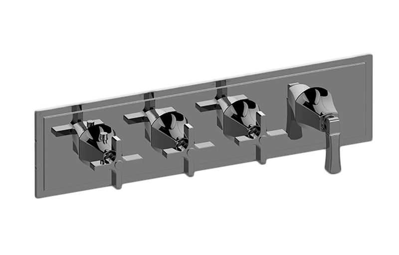 GRAFF Finezza DUE G-8179H-3C1L-T Finezza DUE, Vignola M-Series Valve Trim with Four Handles (Horizontal Orientation)