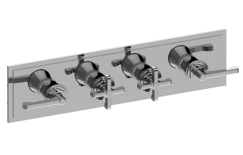 GRAFF Vignola G-8179HH-ALM60C20-T Finezza DUE, Vignola M-Series Valve Trim with Four Handles (Horizontal Orientation) Main image