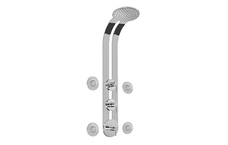 Graff M.E. GD3.100A-LM37S-T Round Thermostatic Ski Shower Set w/Body Sprays (Trim)