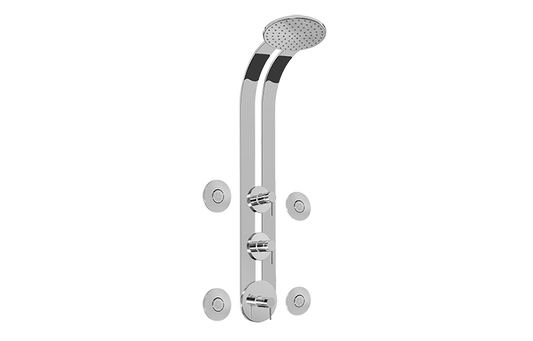 Graff M.E. GD3.100A-LM37S-T Round Thermostatic Ski Shower Set w/Body Sprays (Trim)