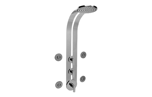Graff Sento GD3.100A-LM42S-T Round Thermostatic Ski Shower Set w/Body Sprays (Trim)