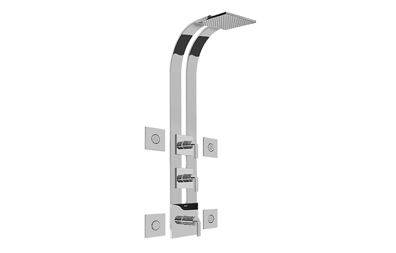 Graff Immersion GE3.100A-LM40S-T Square Thermostatic Ski Shower Set w/Body Sprays (Trim)