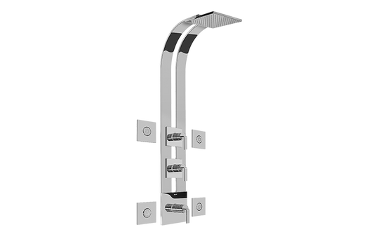 Graff Immersion GE3.100A-LM40S-T Square Thermostatic Ski Shower Set w/Body Sprays (Trim)