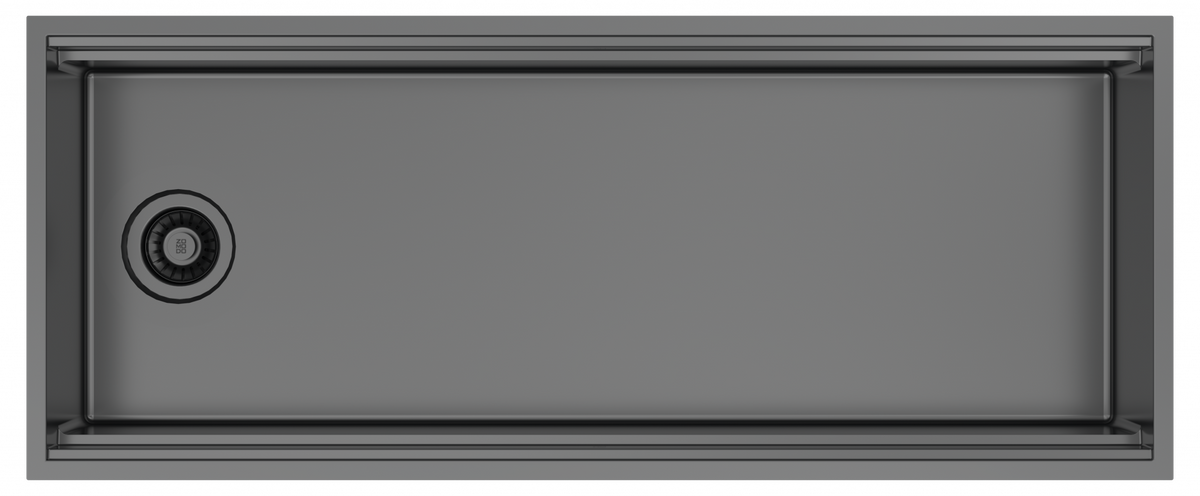 ZOMODO IQC1100-BK 44" Black Pearl 2-Tier Workstation Sink + Accessories Kit