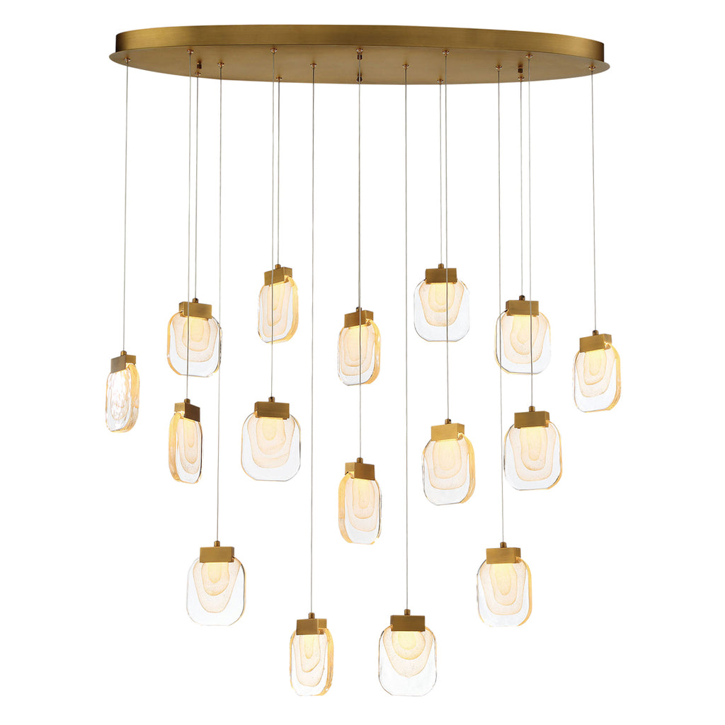 EUROFASE 37194 16-Light 44Iin Integrated Led Multi Drop Chandelier