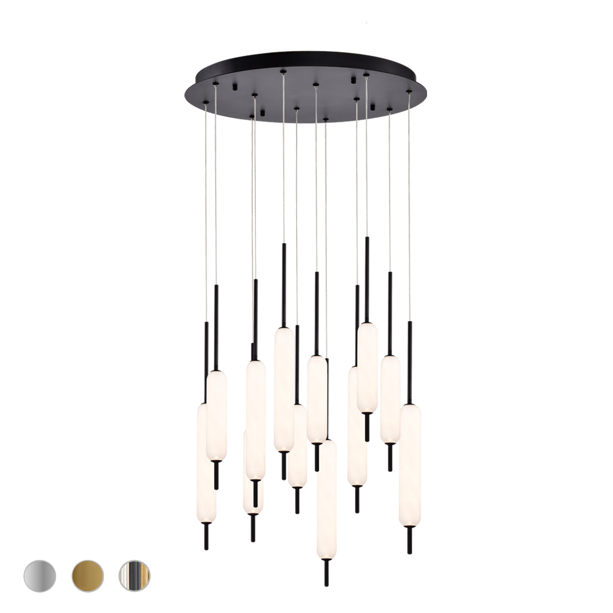 EUROFASE 37235 12-Light 22in Integrated Led Multi Drop Chandelier
