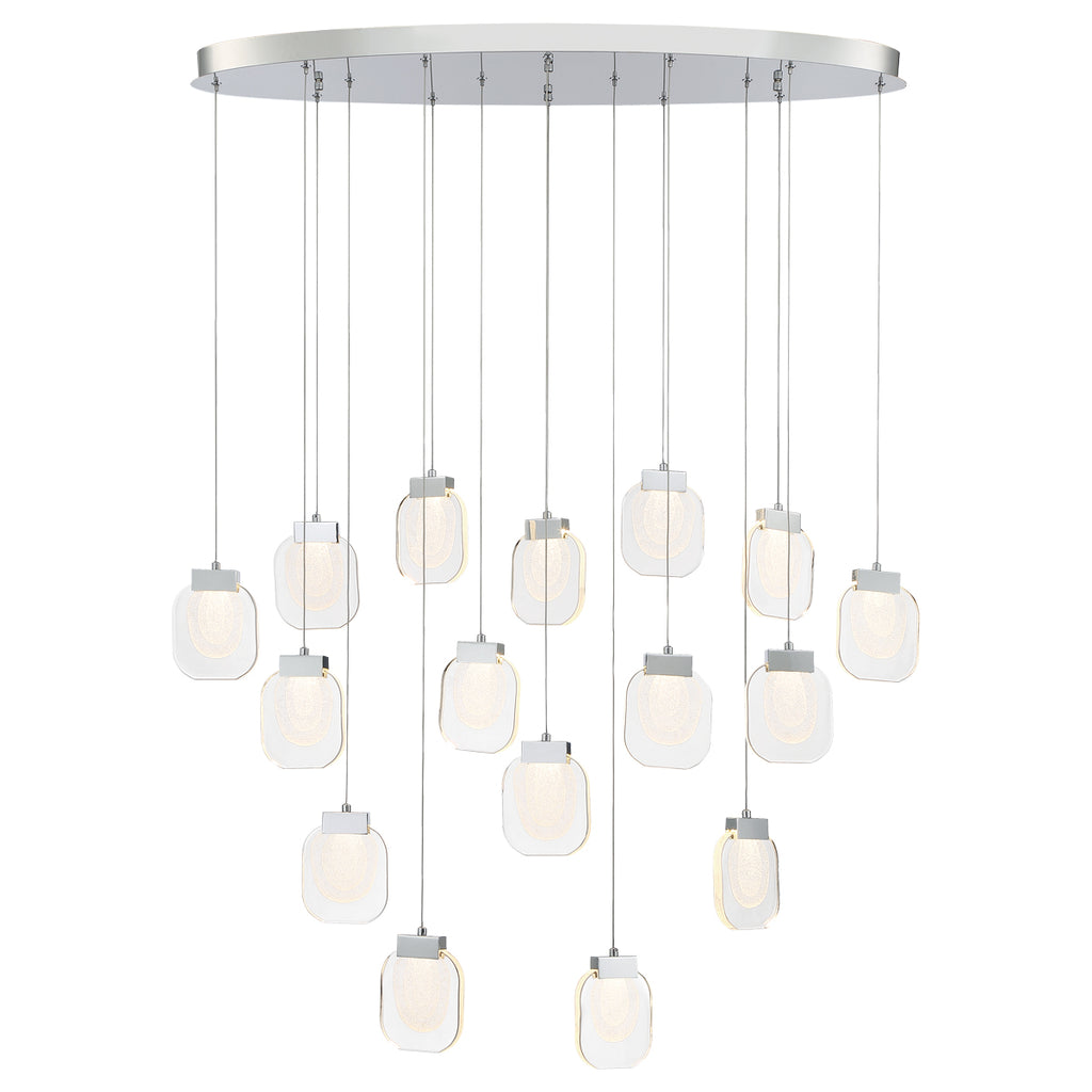 EUROFASE 37194 16-Light 44Iin Integrated Led Multi Drop Chandelier