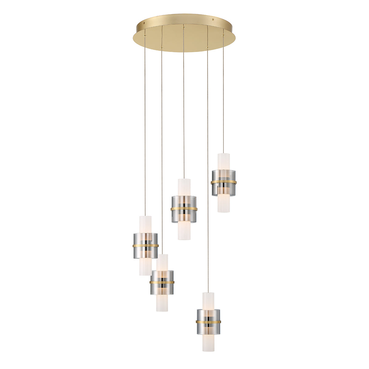 EUROFASE 45594 5-Light 18in Integrated Led Multi Drop Chandelier