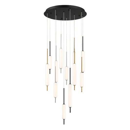 EUROFASE 37235 12-Light 22in Integrated Led Multi Drop Chandelier