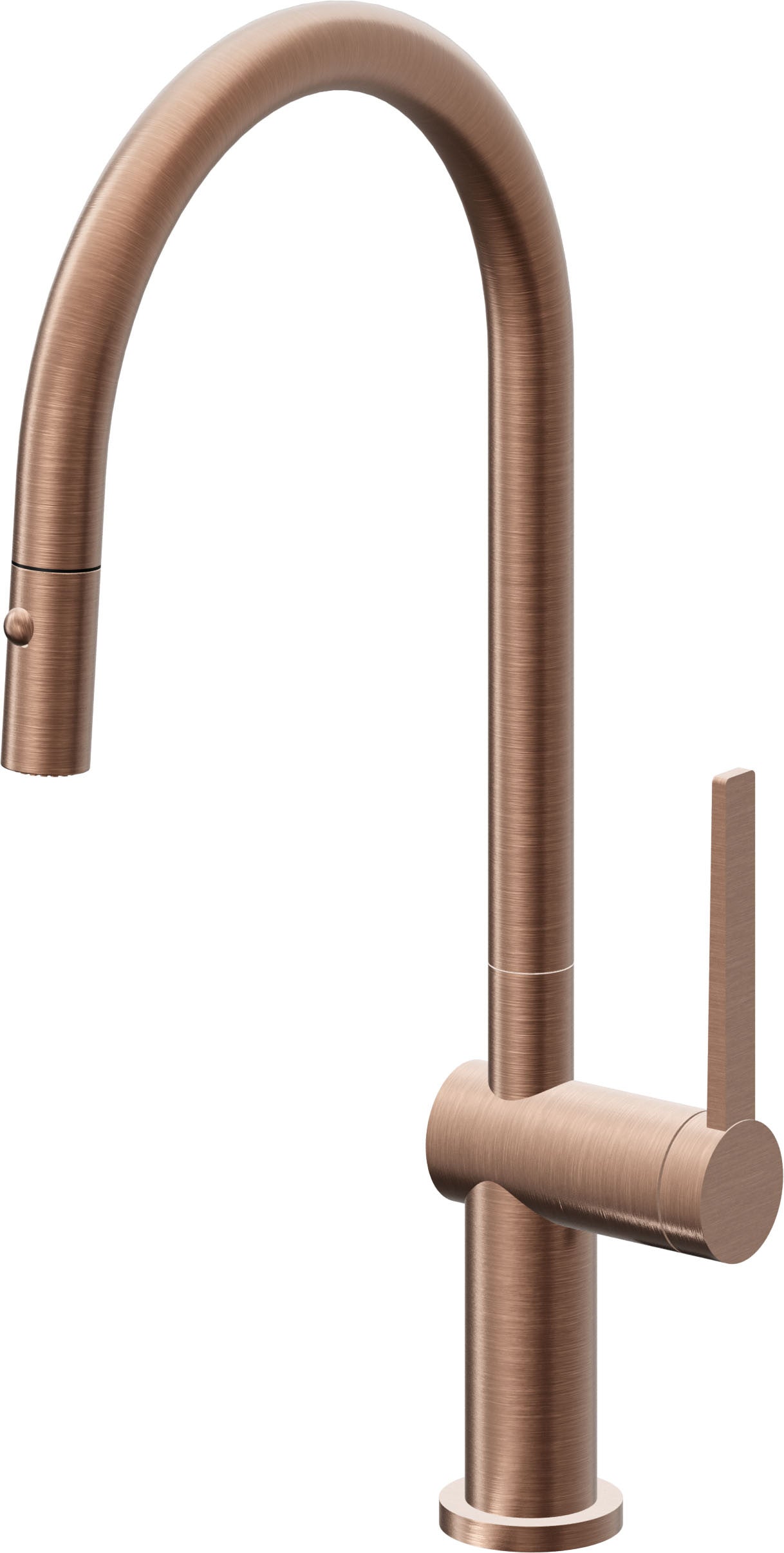 California Faucets La Spezia K55-100-TG Contemporary Pull-Down Kitchen Faucet with Button Sprayer - High Arc Spout