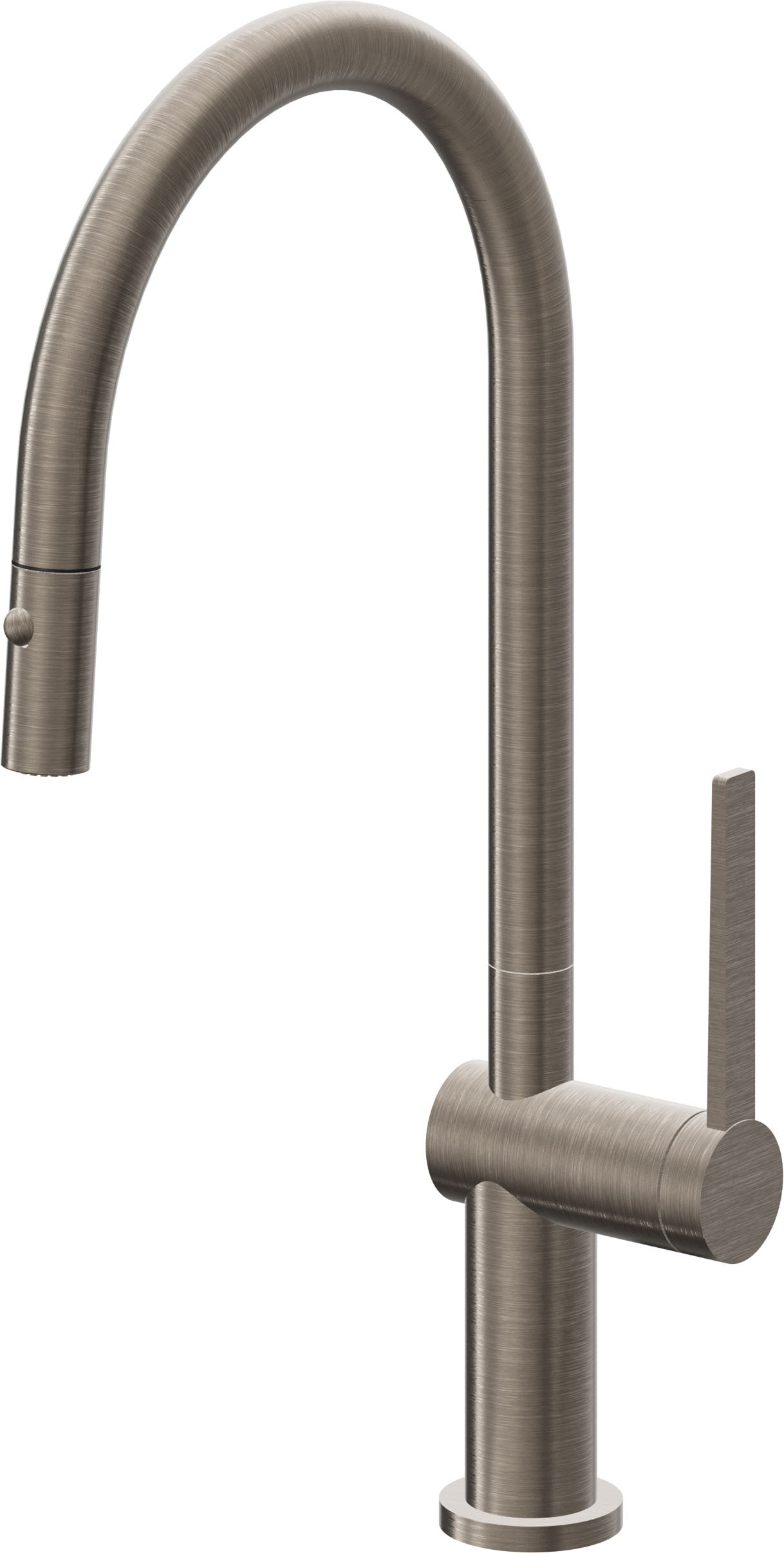 California Faucets La Spezia K55-100-TG Contemporary Pull-Down Kitchen Faucet with Button Sprayer - High Arc Spout