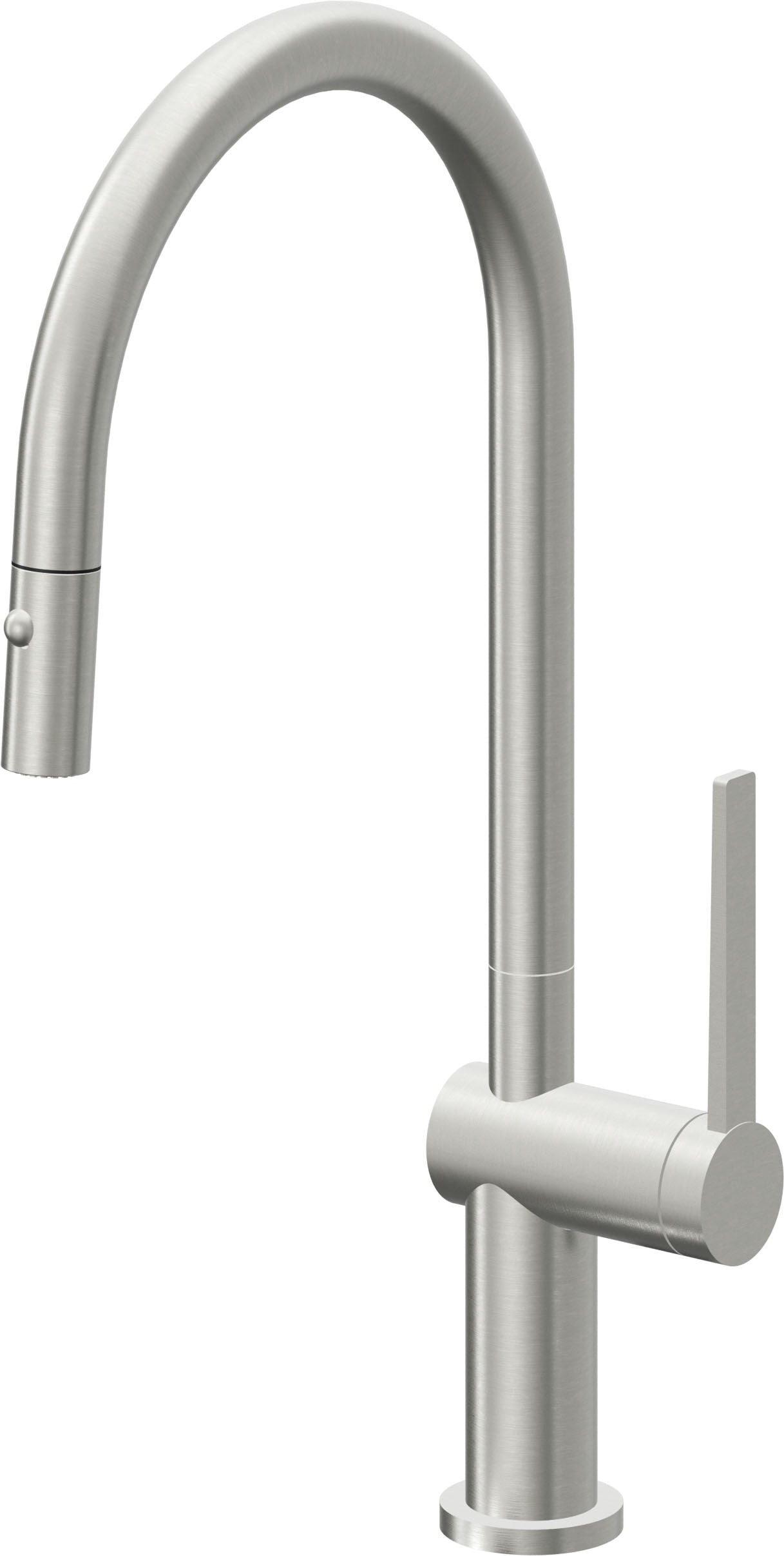 California Faucets La Spezia K55-100-TG Contemporary Pull-Down Kitchen Faucet with Button Sprayer - High Arc Spout