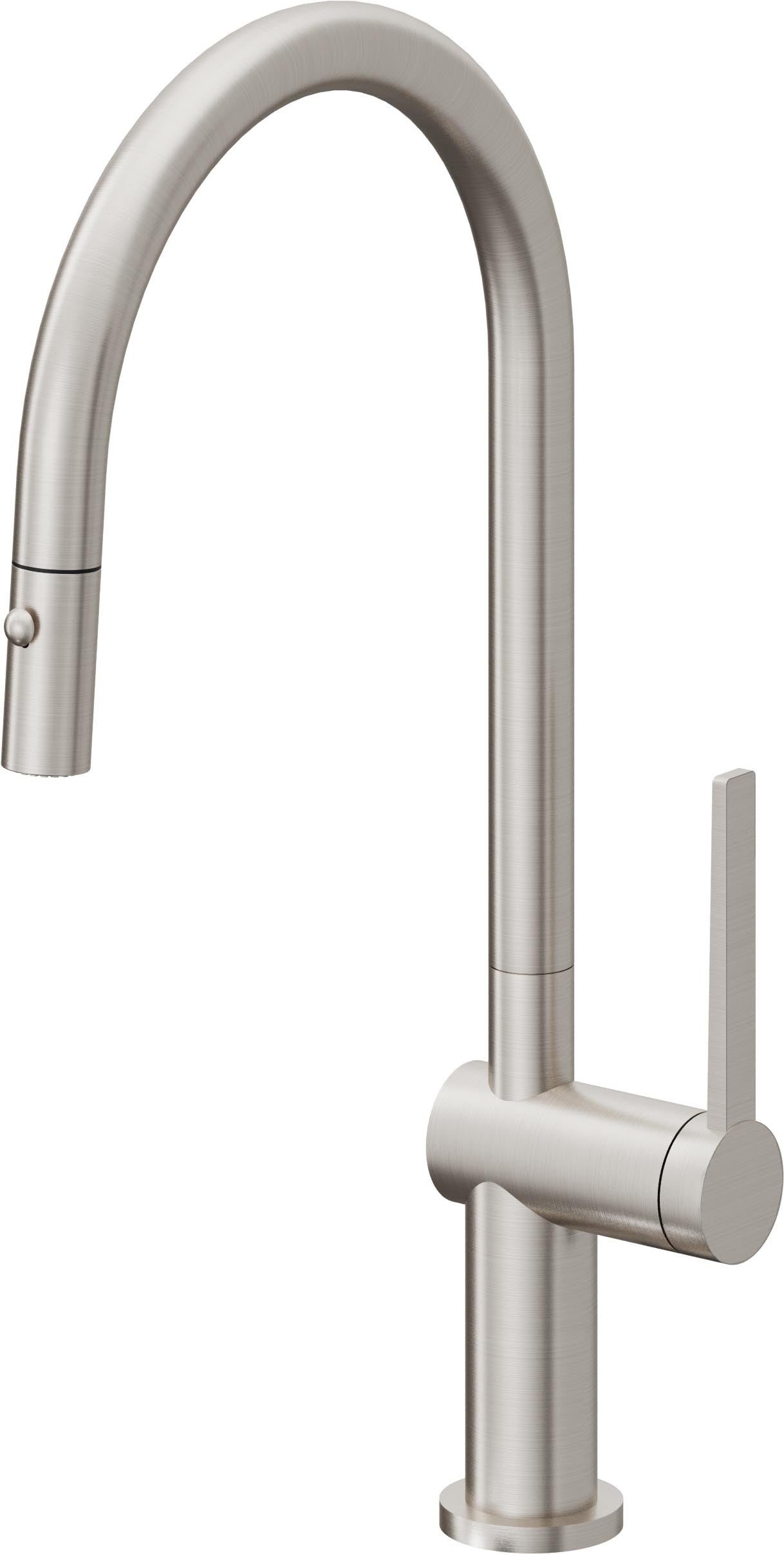 California Faucets La Spezia K55-100-TG Contemporary Pull-Down Kitchen Faucet with Button Sprayer - High Arc Spout