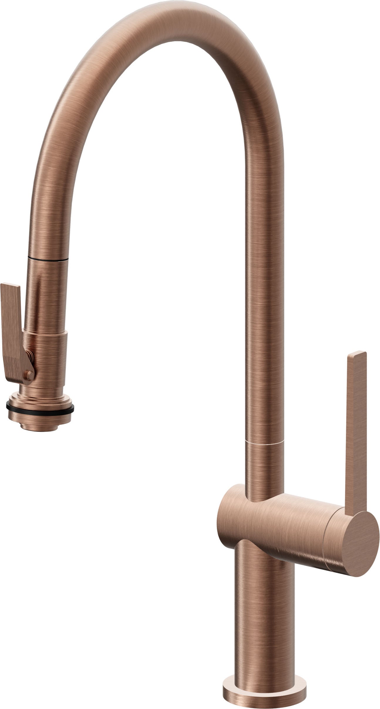 California Faucets La Spezia K55-100SQ-TG Contemporary Pull-Down Kitchen Faucet with Squeeze Sprayer - High Arc Spout