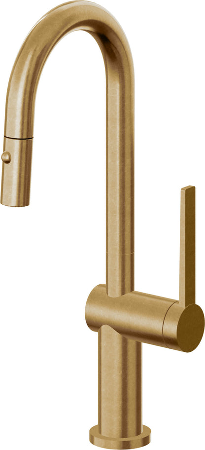 California Faucets La Spezia K55-101-TG Contemporary Pull-Down Prep/Bar Faucet with Button Sprayer